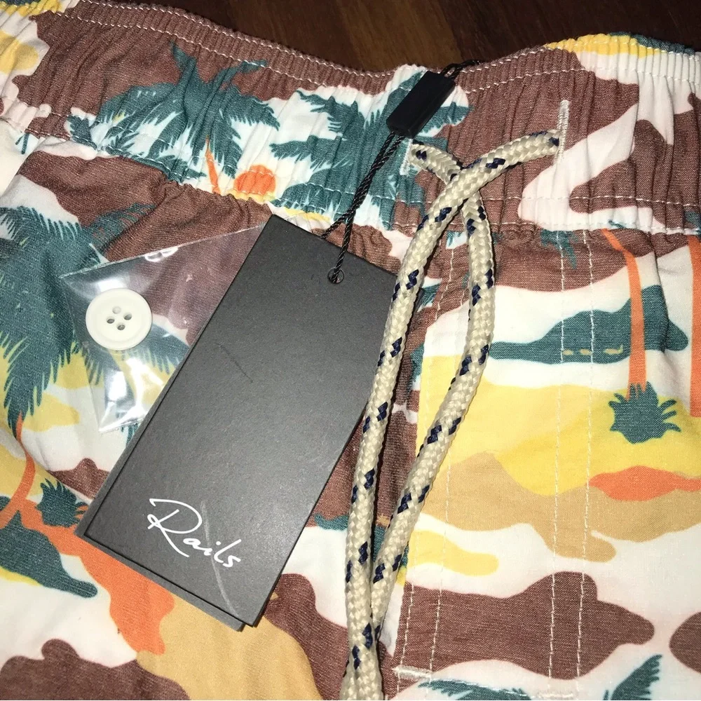 Rails "Life's A Beach" Kian Mens Surf Swim Board Shorts NWT - Picture 7 of 9